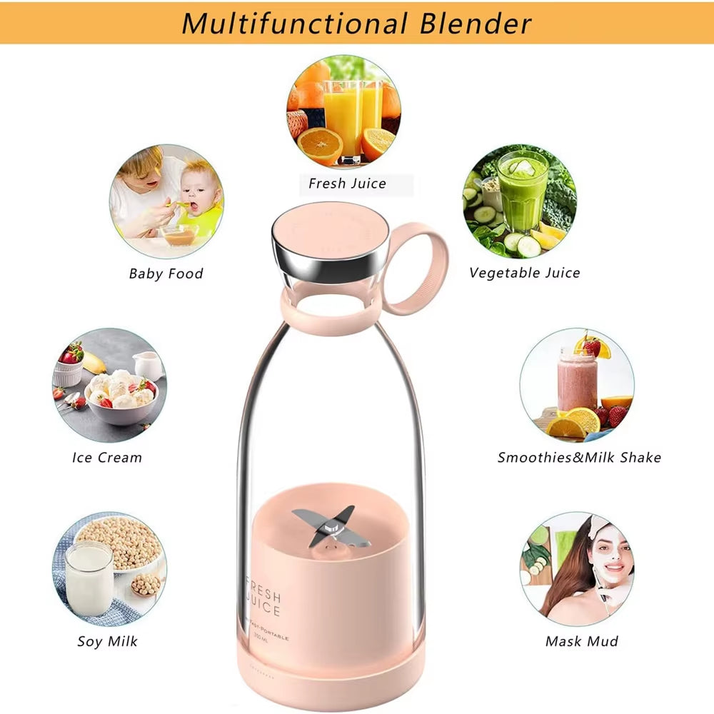 Fruit Mixer Cup Fresh Juice Bottle Rechargeable Smoothies Shakes Maker Mini Fast Portable Blender 2022 for Gym